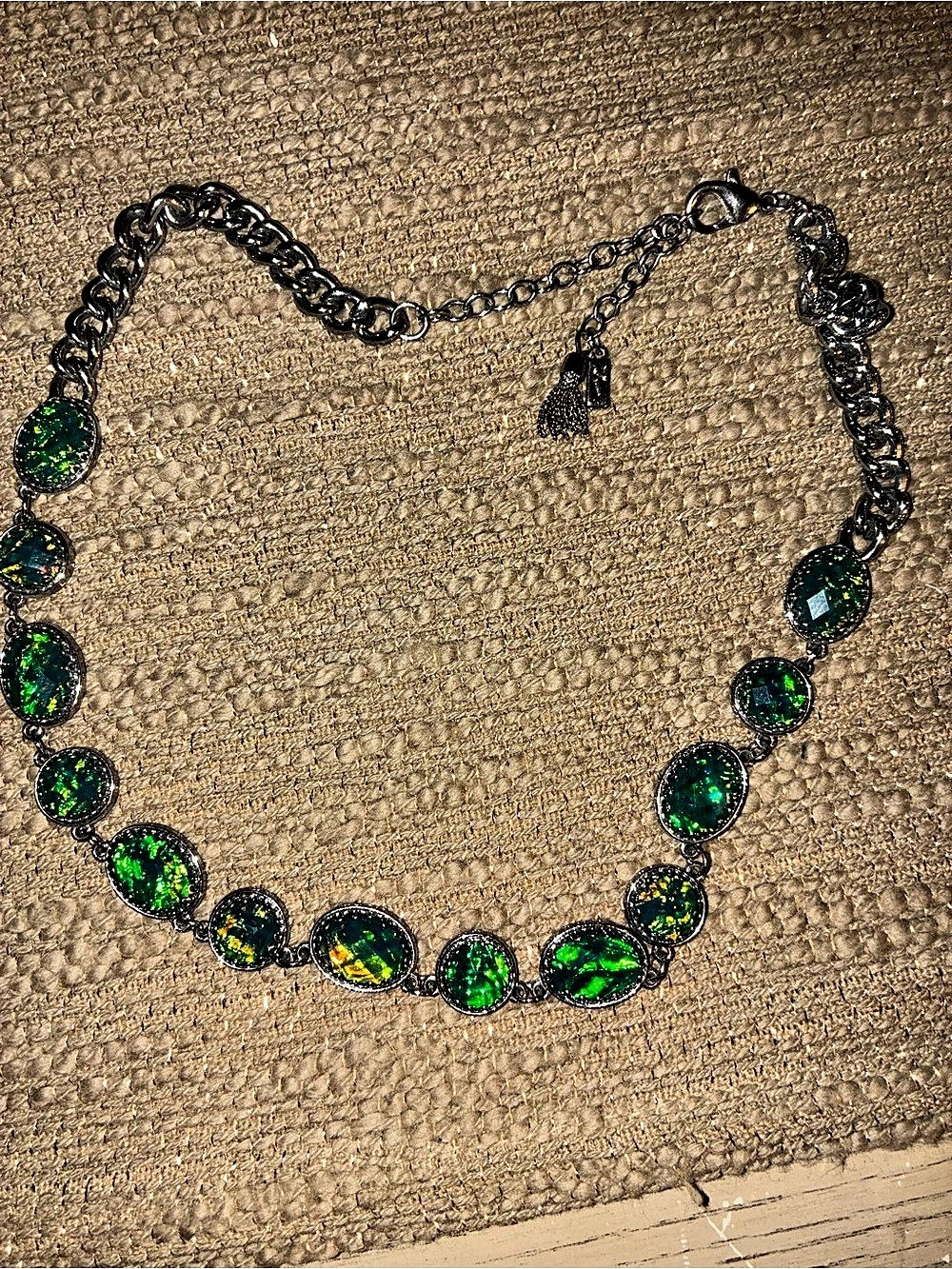 Green Stone Statement Necklace